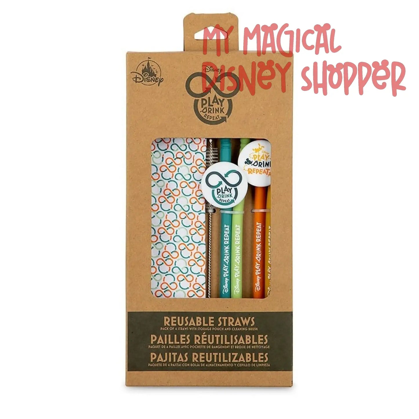 Mickey Mouse Repeatables Reusable Straw Set