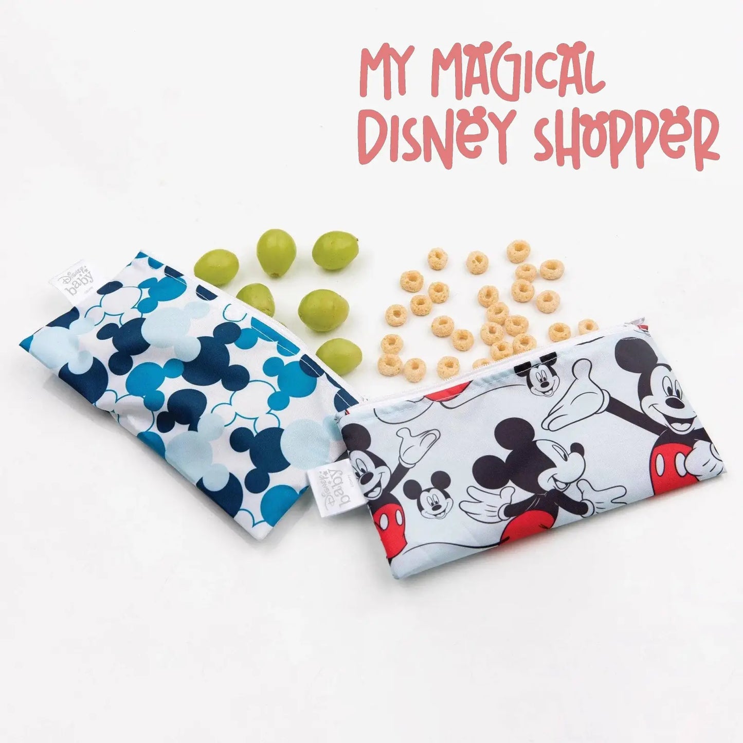 Mickey Mouse Reusable Snack Bag, Small 2-Pack