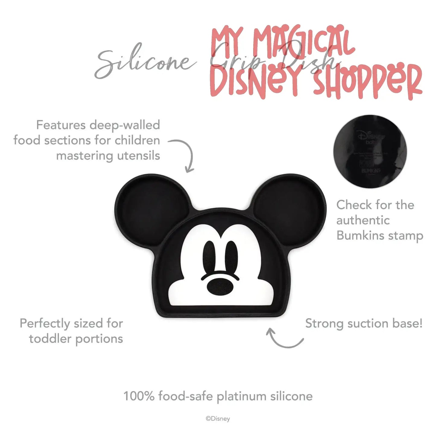 Mickey Mouse Silicone Grip Dish