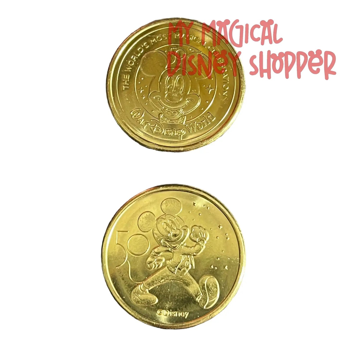 Mickey Mouse Walt Disney World 50th Gold Medallion