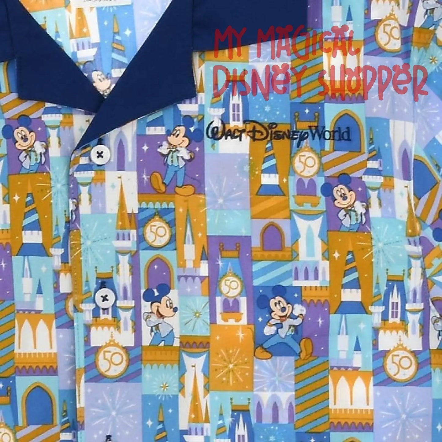Mickey Mouse Woven Shirt for Adults -Walt Disney World 50th Anniversary
