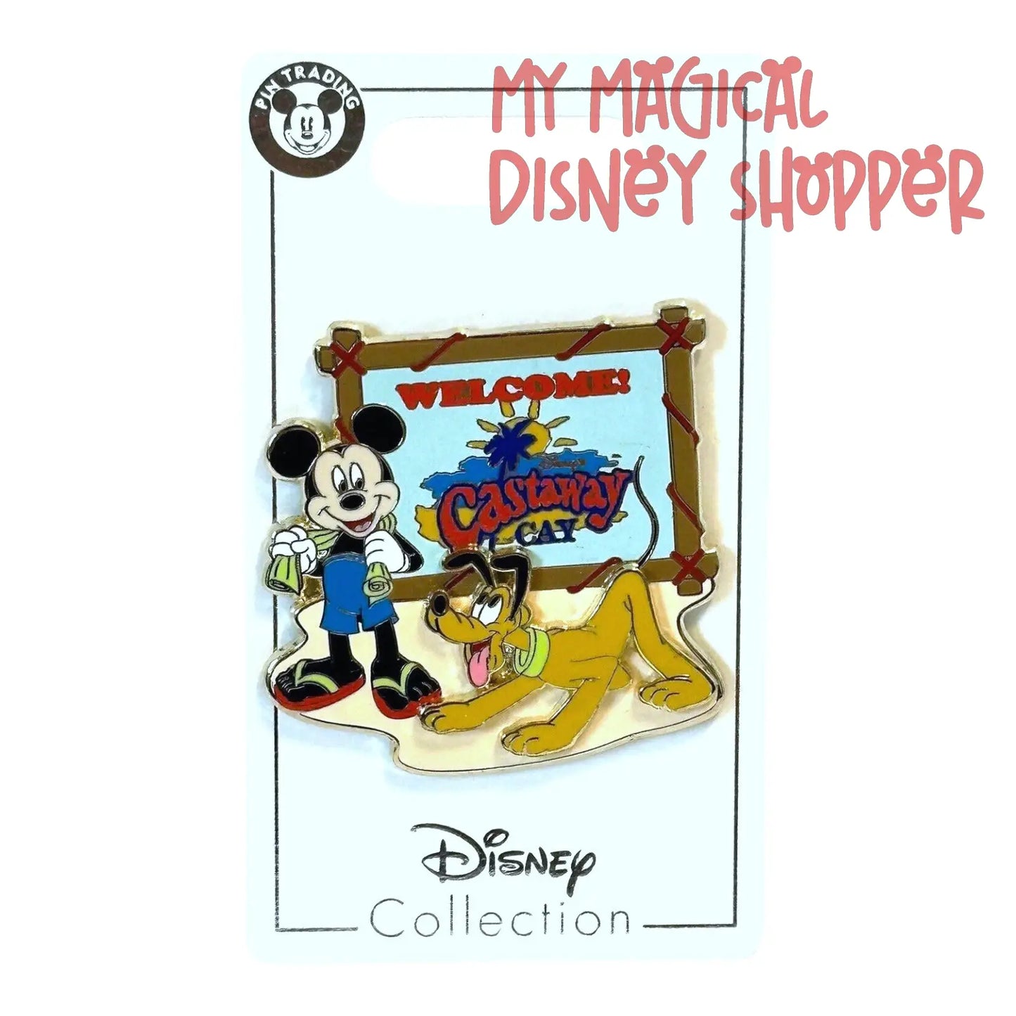 Mickey Pluto DCL Disney Cruise Line Welcome To Castaway Cay Pin