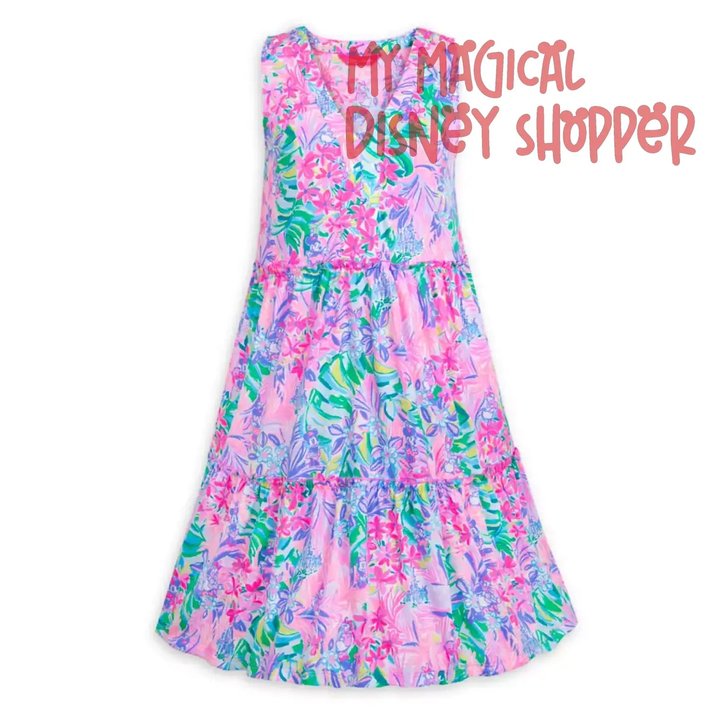 Disney x Lilly Pulitzer Minnie Mouse & Daisy Duck Lorina Dress – Fantasyland Castle 🌸✨ - Adult Small