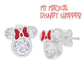 Minnie Mouse Bow CZ Rhodium Plated & Sterling Silver Stud Earrings