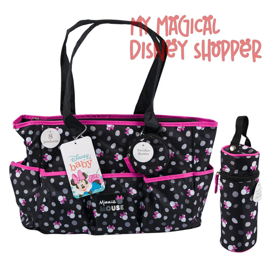 Minnie Mouse Diaper Bag Set – 4 Piece Set 🎀🍼✨