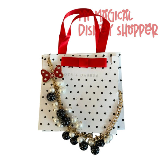 Minnie Mouse Dots and Dashes Necklace