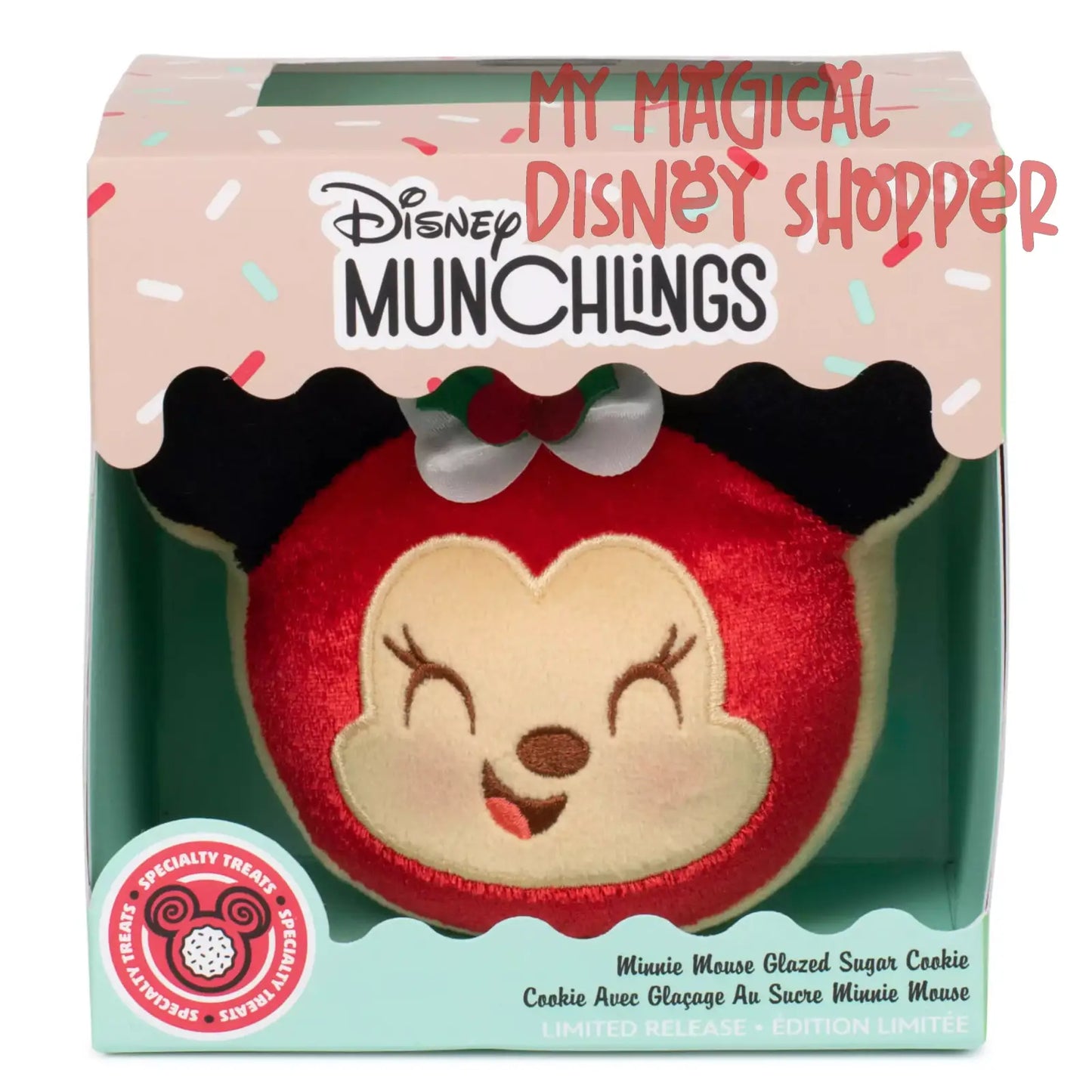 Minnie Mouse Glazed Sugar Cookie Disney Munchlings Plush – Specialty Treats Limited Release 🍪🎀✨