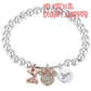Minnie Mouse Love is Bowtiful Fine Silver Plated Charms Bracelet