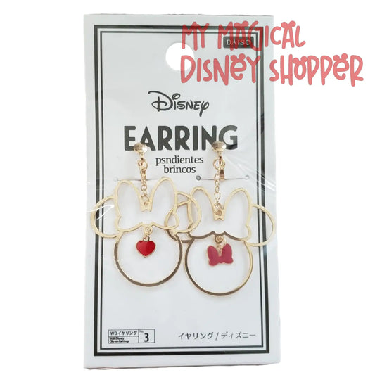 Minnie Mouse Rose Gold Silhouette Earrings - Clip On