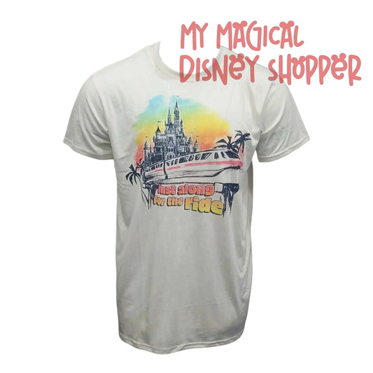 Monorail  "Along For The Ride" Tee Disney Adult Shirt