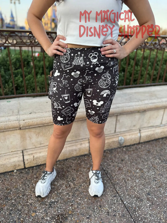 My Comfort Gear Walt Disney World East Side Magic Biker Shorts with Pockets Size OS