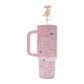 My Magical WDW Shopper 30 oz stainless steel travel tumbler with pink Halloween ghost print and Minnie straw topper.