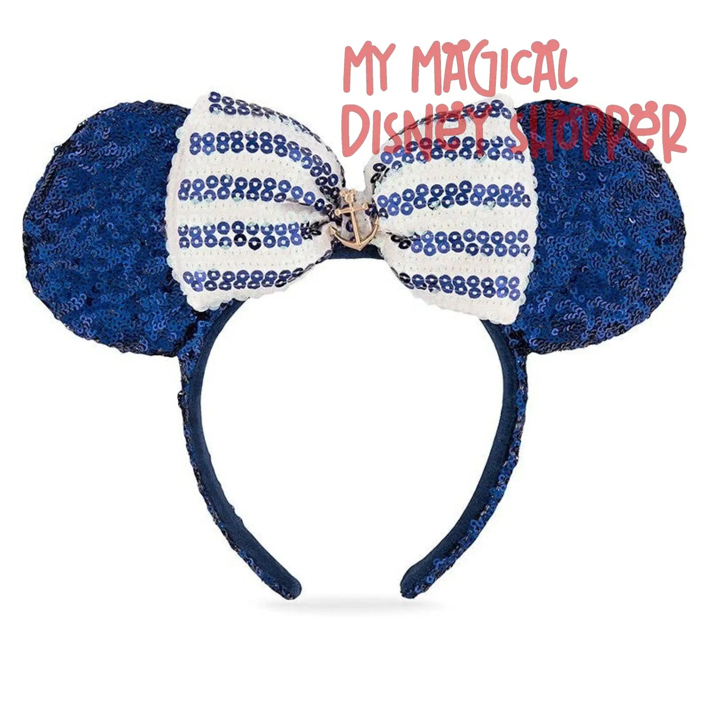Disney Cruise Line Nautical Navy Minnie Mouse Ear Headband ⚓🛳️✨