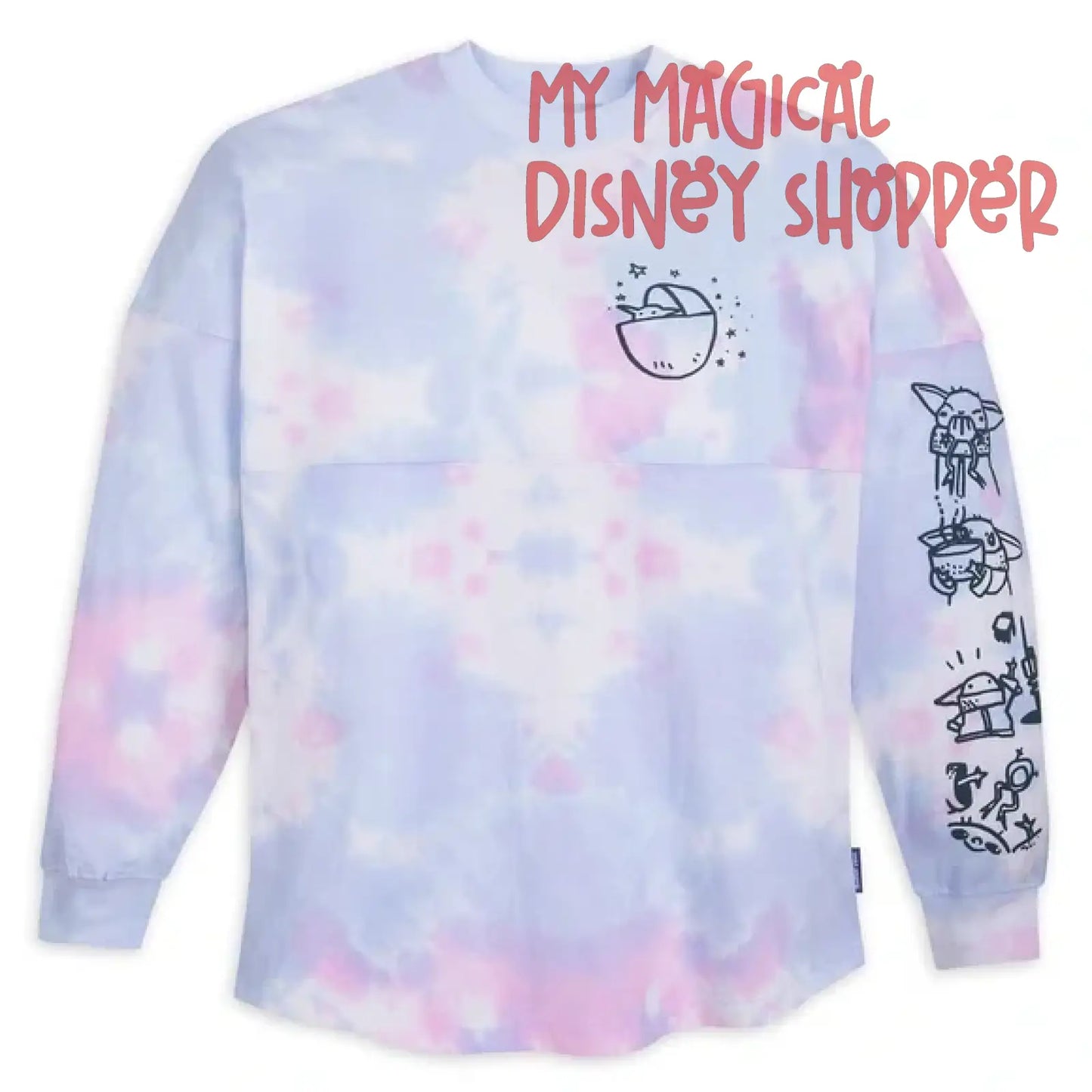 Pastel Tie Dye Star Wars Grogu Adult Spirit Jersey - Unisex Adult Size Large