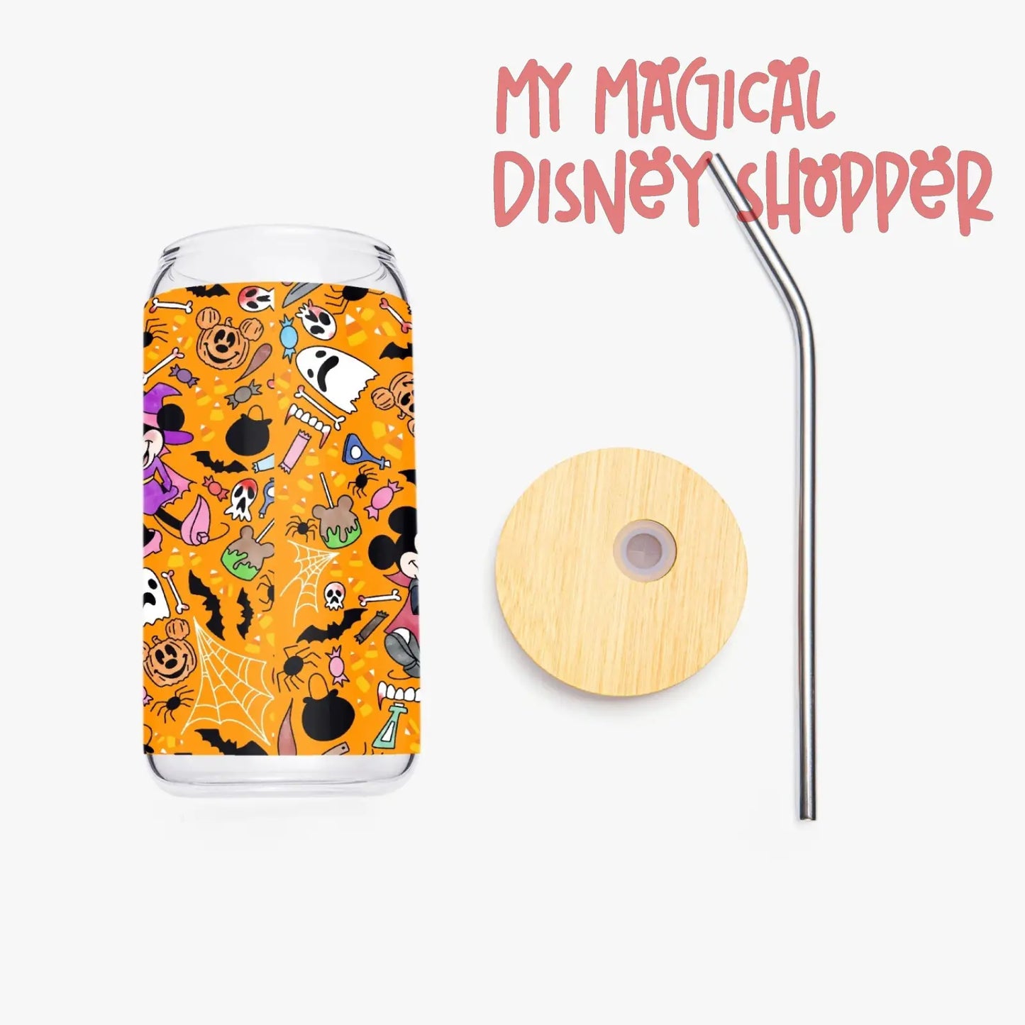 Not So Scary Drinking Glass with Bamboo Lid
