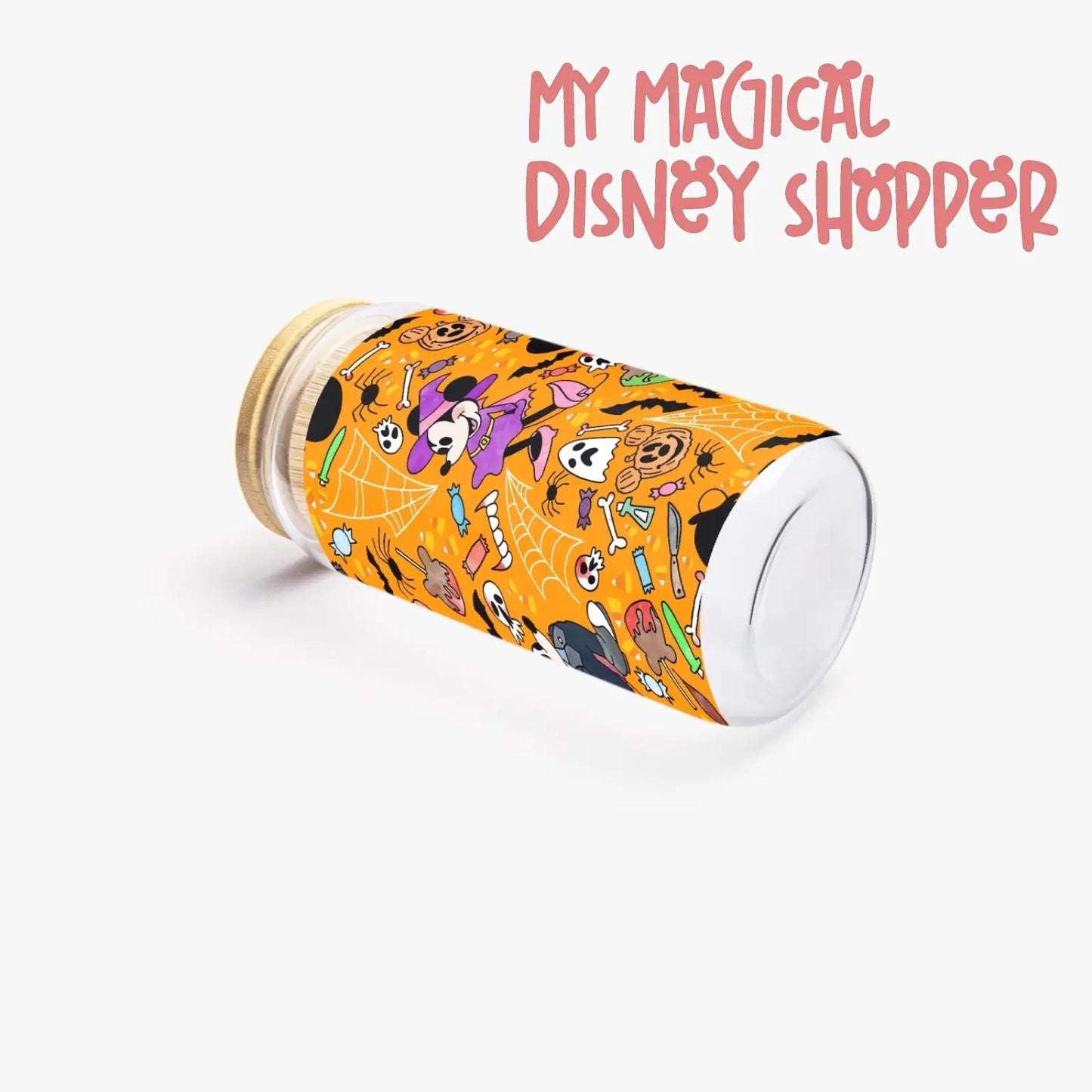 Not So Scary Drinking Glass with Bamboo Lid