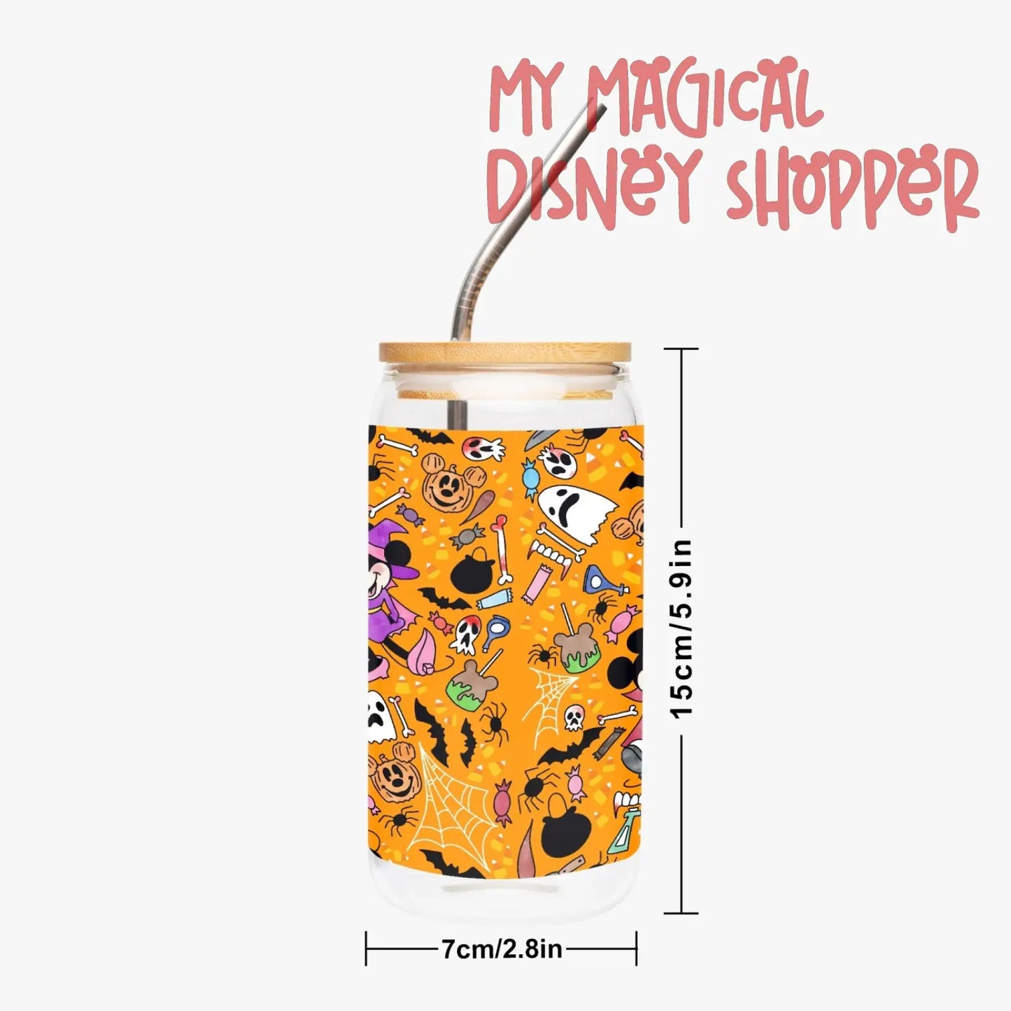 Not So Scary Drinking Glass with Bamboo Lid