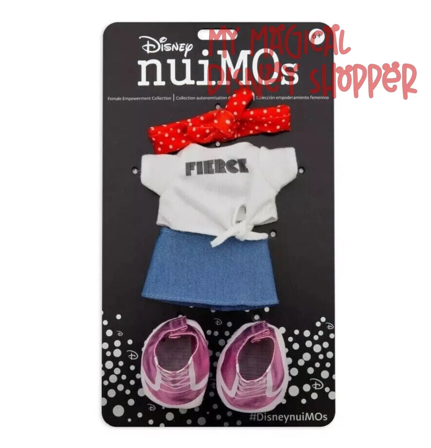 nuiMOs Female Empowerment: Fierce Shirt Red Headband Skirt Sneakers