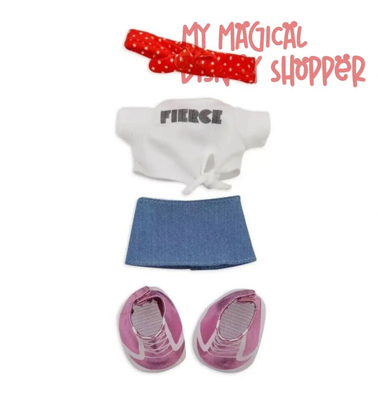 nuiMOs Female Empowerment: Fierce Shirt Red Headband Skirt Sneakers