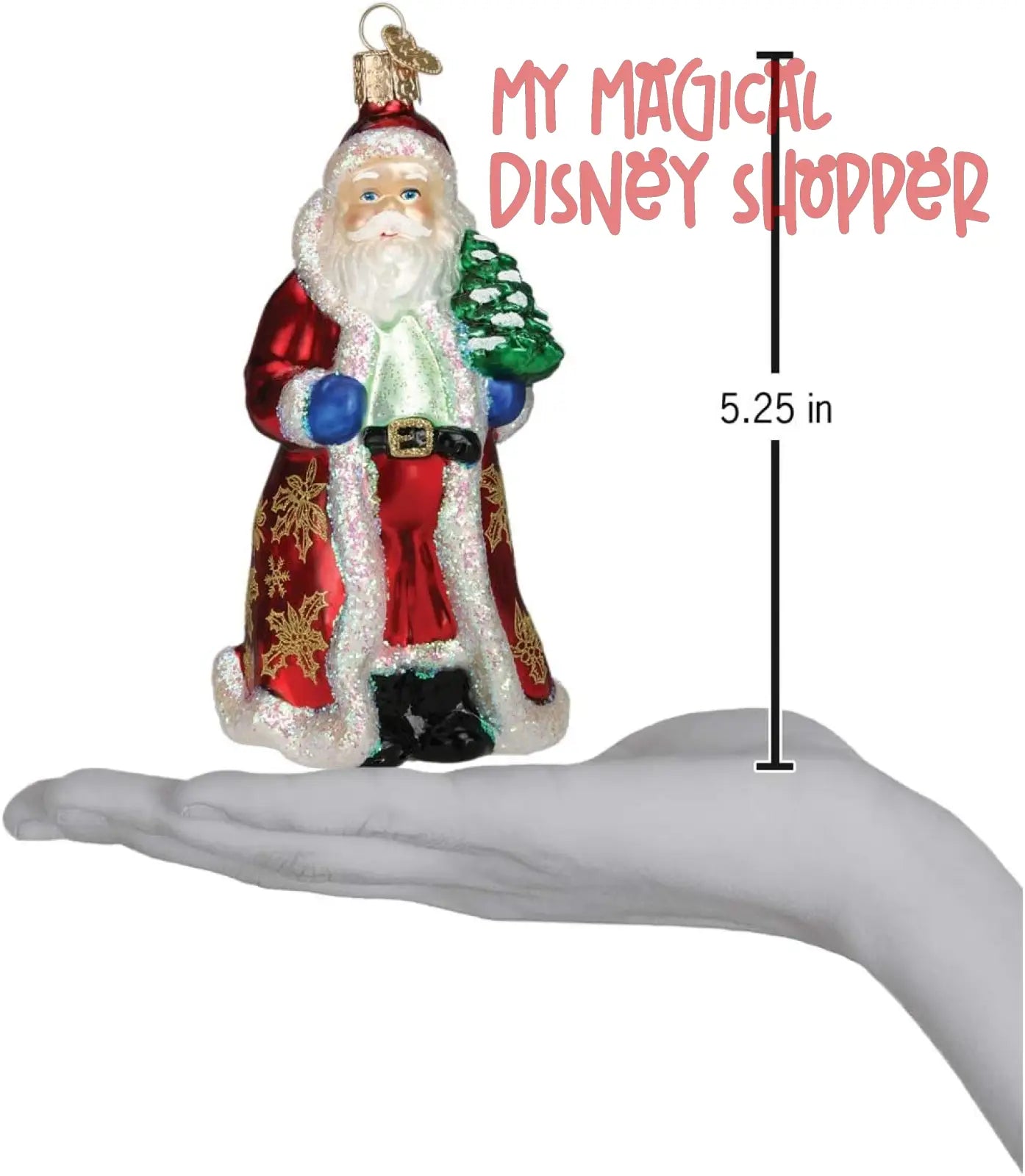 Old World Christmas Ornaments Golden Santa Glass Blown Ornaments for Christmas Tree