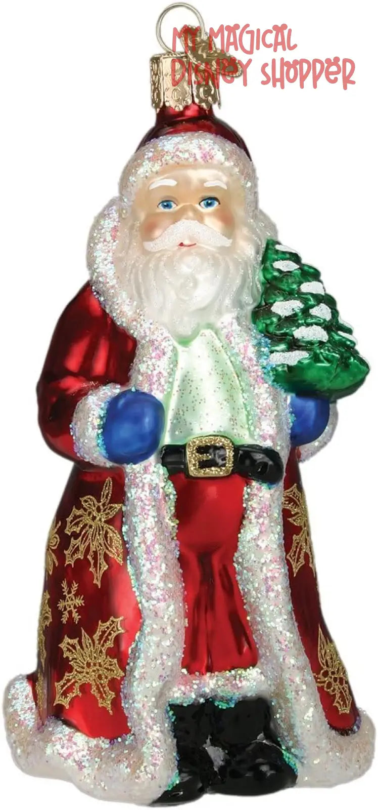 Old World Christmas Ornaments Golden Santa Glass Blown Ornaments for Christmas Tree