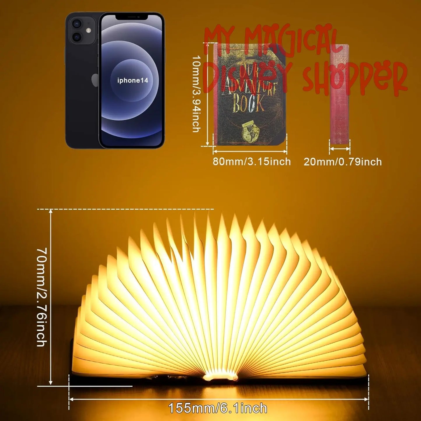 Our Adventure Book Mini 3D Folding Night Light