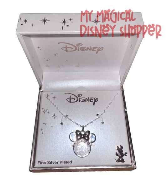 Silver Minnie Mouse Love is Bowtiful Necklace