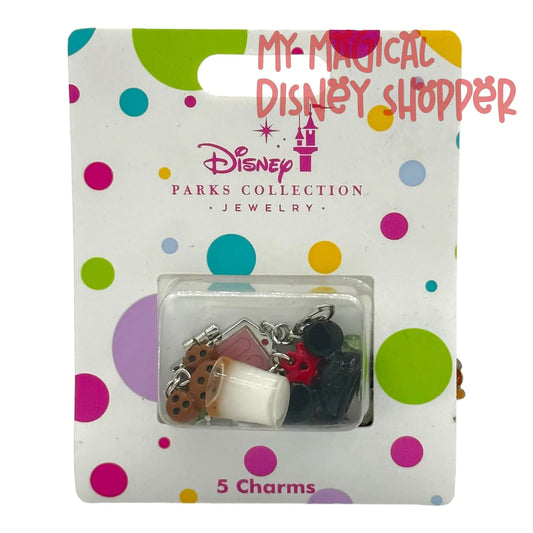 Disney Parks Collection 5 Charms - Mickey Cookies, Boo's Door, Sorcerer Mickey, Spaceship Earth