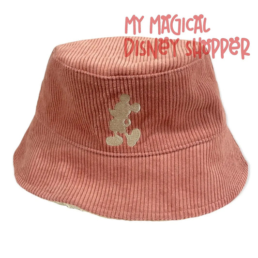 Pink Corduroy Sherpa Mickey Mouse Bucket Hat