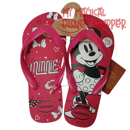 Pink Havaianas Kids Minnie Mouse Flip Flops- Youth US 3/4