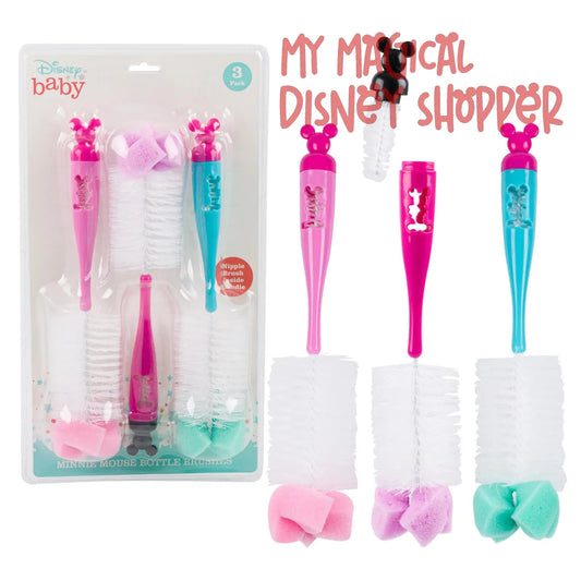 Pink Mickey Mouse Bottle Brush - 3 Pieces