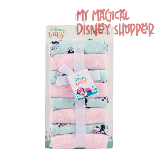Pink Minnie Mouse 8pk Washcloth Set