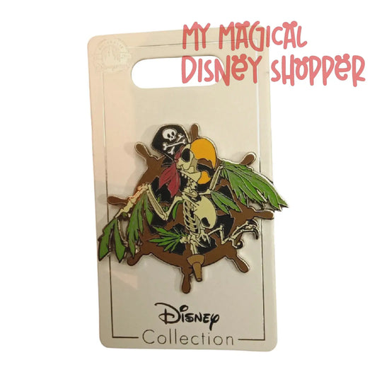 Pirate Skeleton Parrot Pin