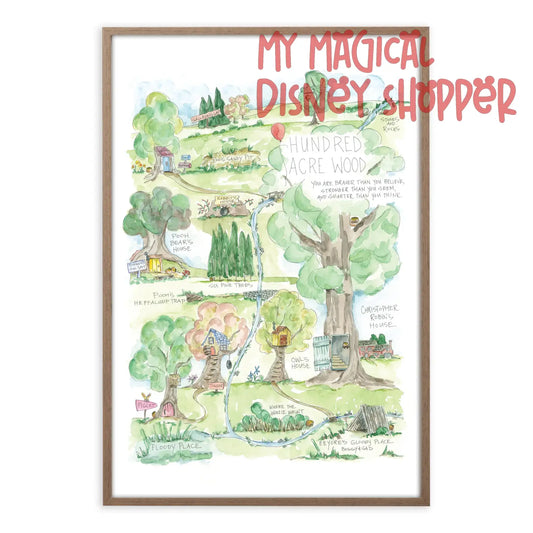 Pooh’s Hundred Acre Wood Watercolor Story Map Print