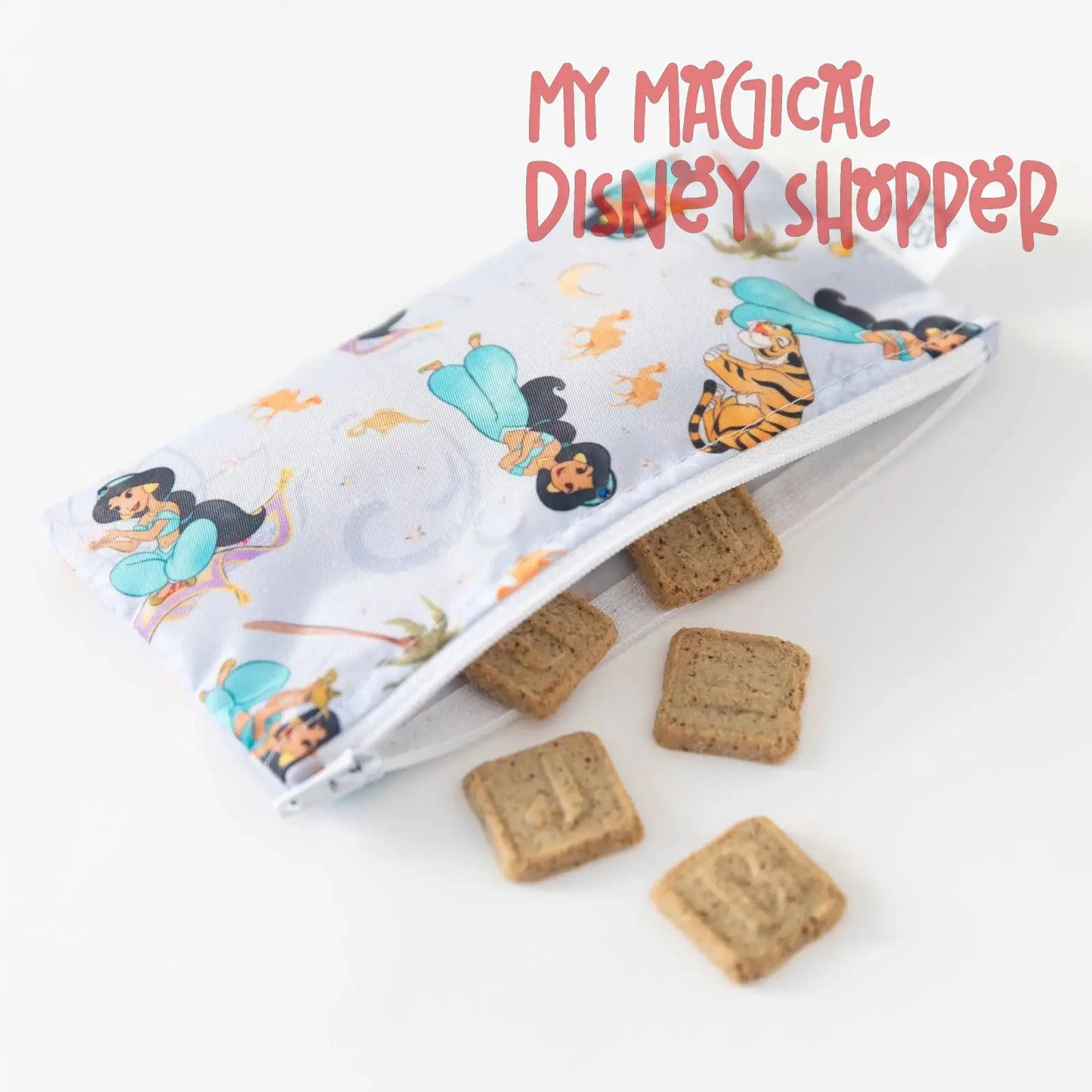 Princess Magic, Ariel, and Jasmine Reusable Snack Bag, 3-Pack