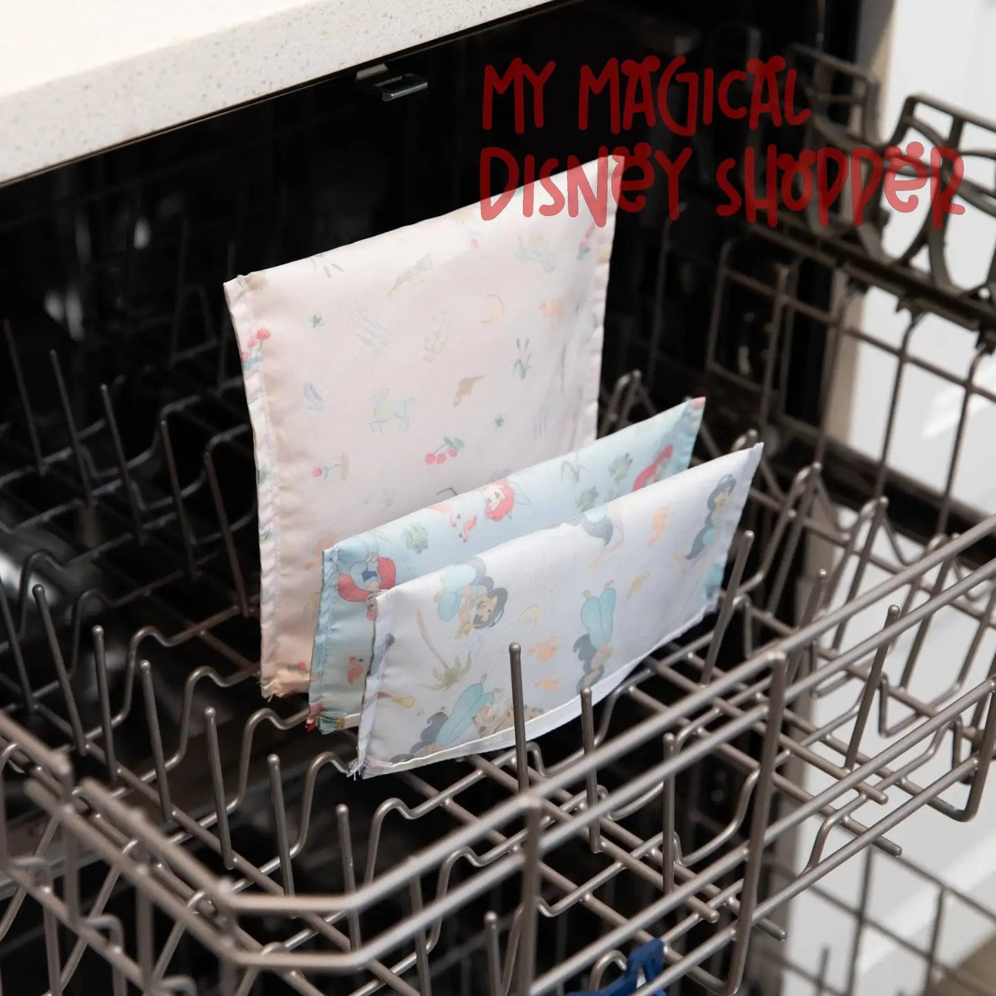 Princess Magic, Ariel, and Jasmine Reusable Snack Bag, 3-Pack