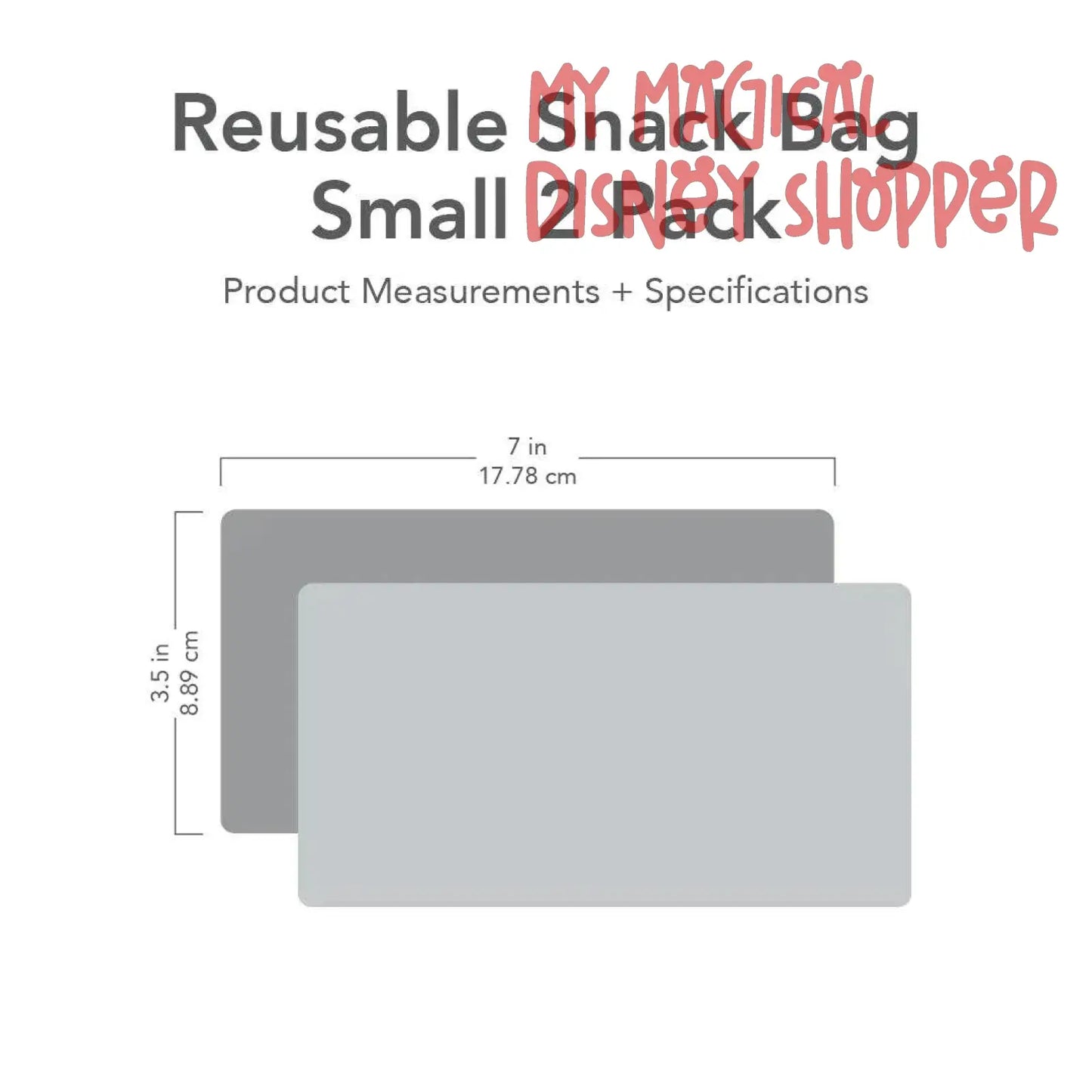 Princess Reusable Snack Bag, Small 2-Pack