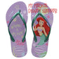 Purple Havaianas Kids Slim Princess Ariel Flip Flops - The Little Mermaid - Youth US 9