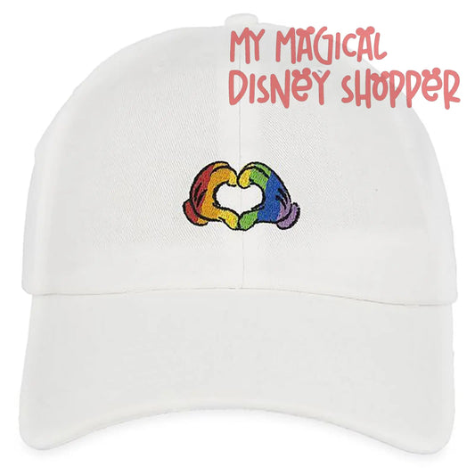 Rainbow Disney Collection Mickey Mouse Heart Hands Baseball Cap For Adults
