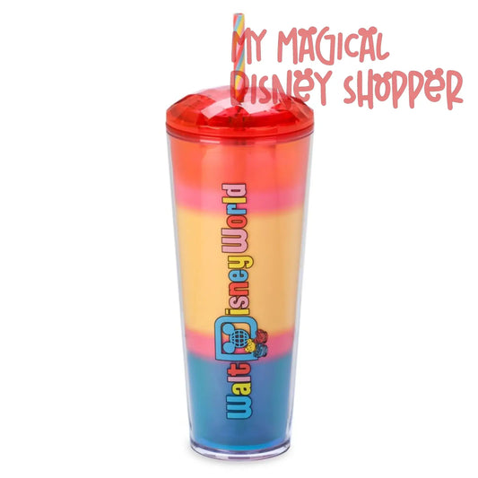 Rainbow Macaron Disney Starbucks Tumbler with Straw - Disney Eats