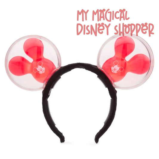 Red Mickey Mouse Balloon Light-Up Ears Headband for Adults