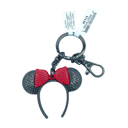 Black and Red Minnie Mouse Headband Keychain