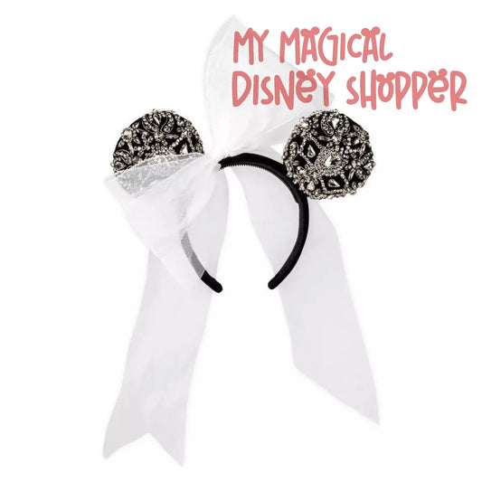Rhinestone Minnie Mouse Ear Veil Headband for Adults by Vera Wang - Limited Release
