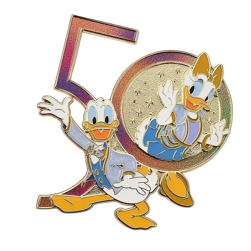 Walt Disney World Donald and Daisy 50th Anniversary Pin