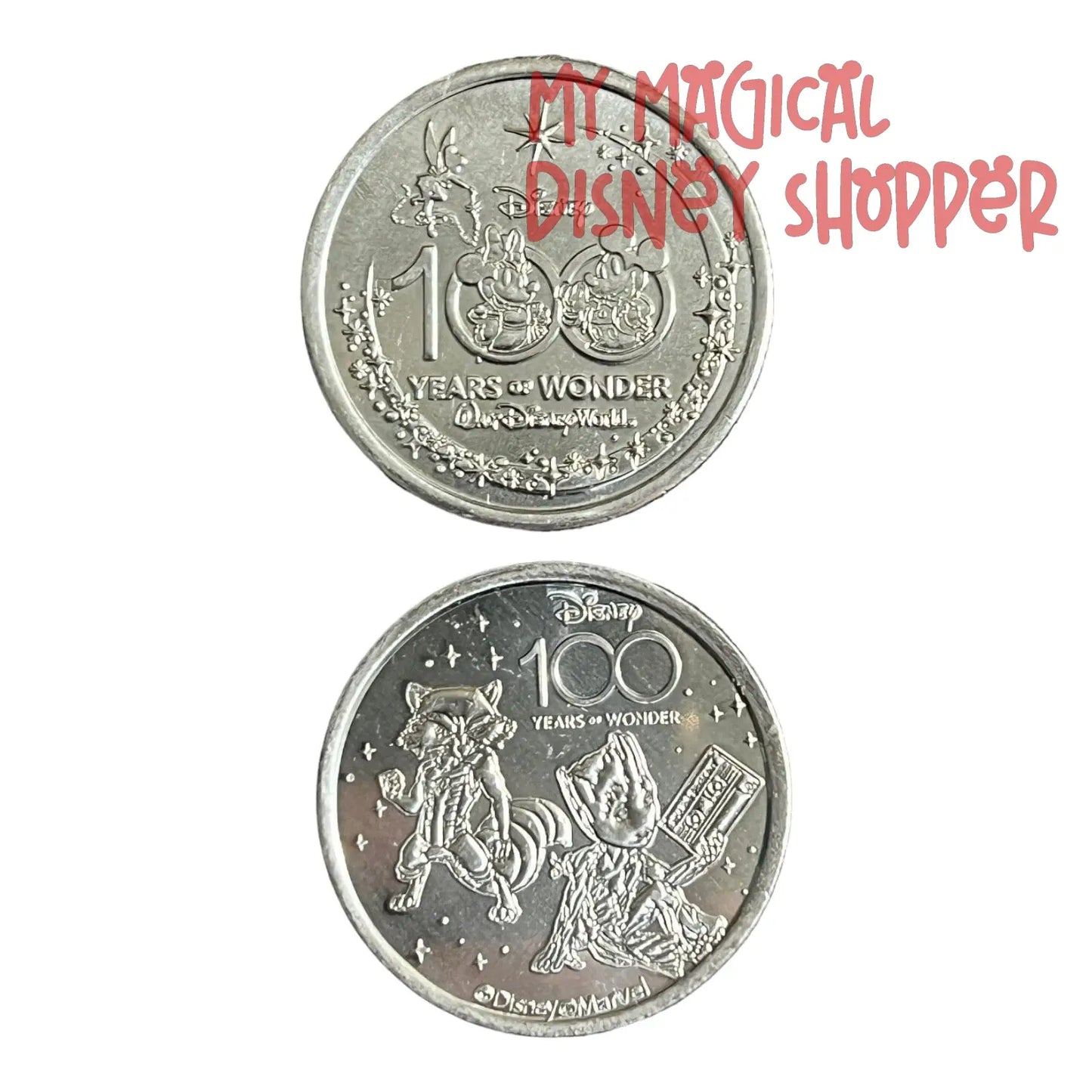 Rocket & Groot Disney 100 Silver Medallion - Guardians of the Galaxy
