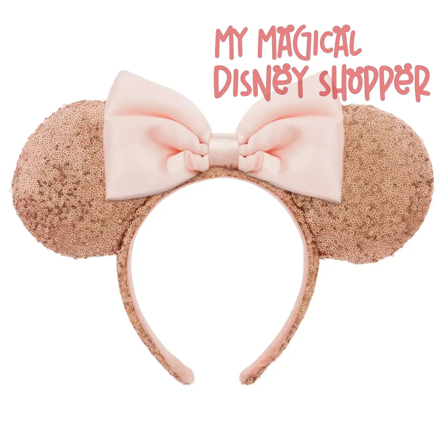 Rose Gold & Pink Minnie Mouse Sequin Ear Headband