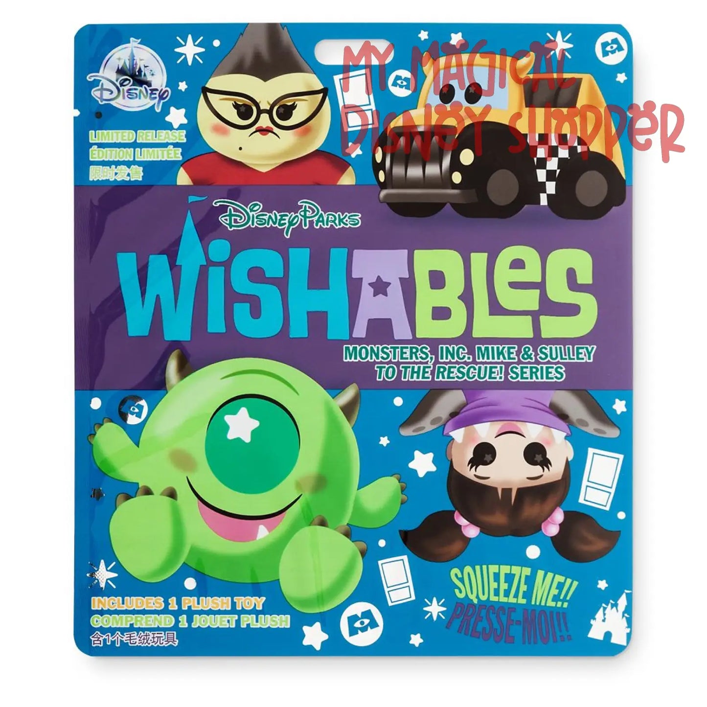 Roz - Monsters, Inc. Mike & Sulley to the Rescue! Series Wishables Mystery Plush -Limited Release