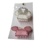 Disney x Baublebar Mickey and Minnie Mouse Hair Jaw Clips Rhinestones in Pink and White