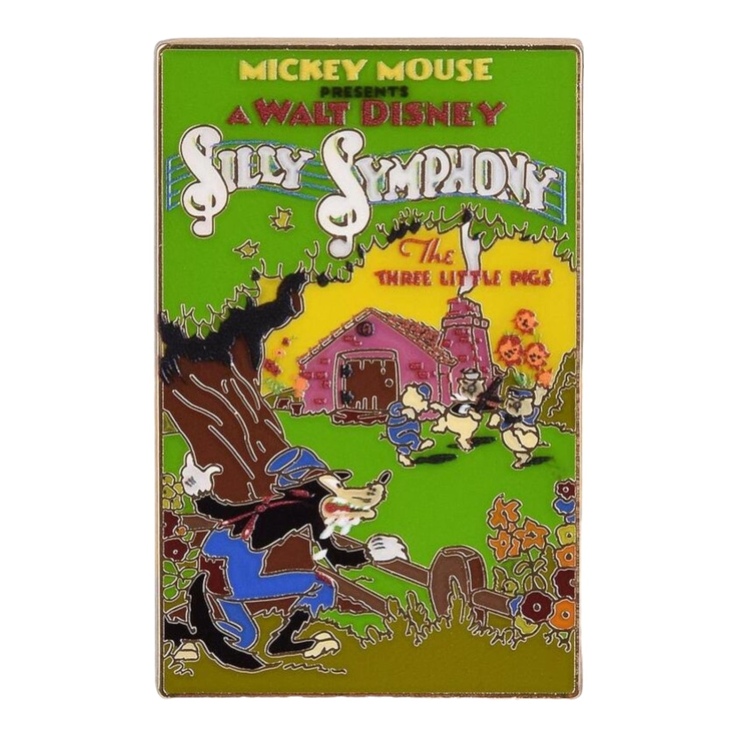 Disney 100 Mickey Mouse Silly Symphony The Three Little Pigs Poster Enamel Pin