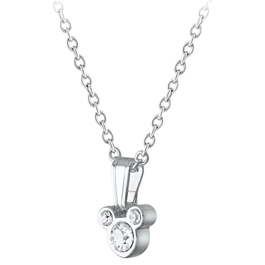 Mickey Mouse Swarovski Crystal Silver Necklace